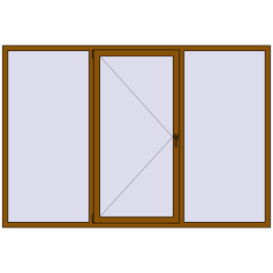 Купити Вікна 2500x1700 мм REHAU Euro 70 GOLDEN OAK з двох сторін