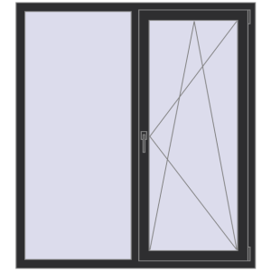 Купити Вікна 1350x1500 мм REHAU SYNEGO MD ANTHRACITE_GREY_GLATT з двох сторін