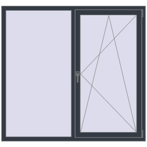 Купити Вікна 1600x1500 мм REHAU Euro 70 ANTHRACITE_GREY_STRUKTURAL з двох сторін