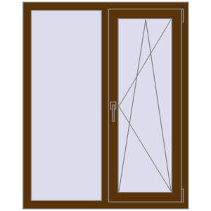 Купити Вікна 1000x1250 мм REHAU Euro 70 WALNUT з двох сторін