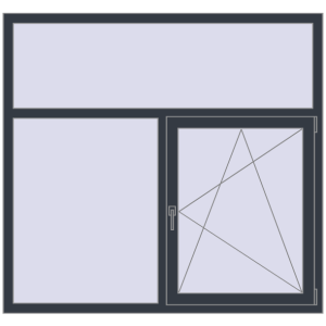 Купити Вікна 1600x1500 мм REHAU Euro 60 ANTHRACITE_GREY_STRUKTURAL з двох сторін