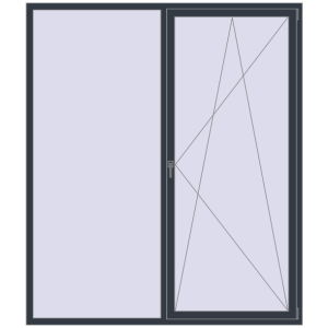 Металопластикове вікно 2000x2330 мм Двостулкове (комплектація: Базова). Вид зсередини Купити Вікна 2000x2330 мм REHAU SYNEGO MD