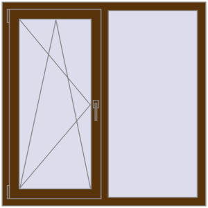 Купити Вікна 1200x1200 мм REHAU Euro 70 WALNUT з двох сторін