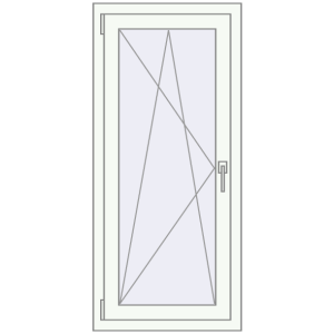 Металопластикове вікно 620x1280 мм Одностулкове (комплектація: Базова). Вид зсередини Купити Вікна 620x1280 мм REHAU Euro 70