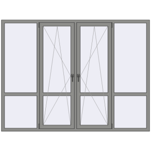 Купити Вікна 2400x1800 мм Altest Pony 375 RAL 9007 Grey aluminium з двох сторін