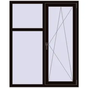 Купити Вікна 1200x1500 мм REHAU Euro 60 BLACK_BROWN з двох сторін