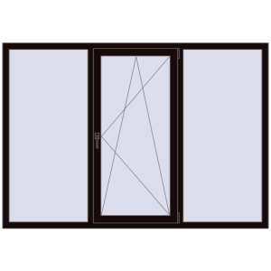 Купити Вікна 2050x1430 мм REHAU Euro 60 BLACK_BROWN з двох сторін
