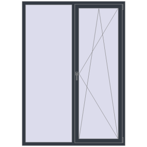 Купити Вікна 1500x2100 мм REHAU Euro 70 ANTHRACITE_GREY_STRUKTURAL з двох сторін