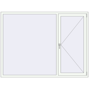 Металопластикове вікно 2005x1500 мм Двостулкове (комплектація: За замовчуванням). Вид зсередини Купити Вікна 2005x1500 мм REHAU Brillant-Design Білий (RAL 9016) з двох сторін