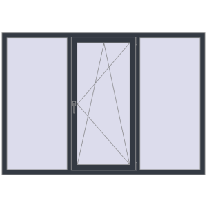 Купити Вікна 2050x1430 мм REHAU Euro 60 ANTHRACITE_GREY_STRUKTURAL з двох сторін