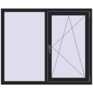 Купити Вікна 1330x1110 мм REHAU Euro 70 BLACK_ULTI-MATT з двох сторін