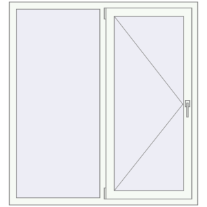 Металопластикове вікно 1330x1430 мм Двостулкове (комплектація: За замовчуванням). Вид зсередини Купити Вікна 1330x1430 мм REHAU Euro 70 Білий (RAL 9016) з двох сторін