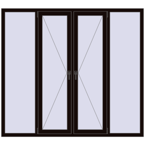 Купити Вікна 2000x1800 мм REHAU Euro 60 BLACK_BROWN з двох сторін