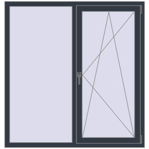 Купити Вікна 1400x1460 мм REHAU Euro 70 ANTHRACITE_GREY_STRUKTURAL з двох сторін