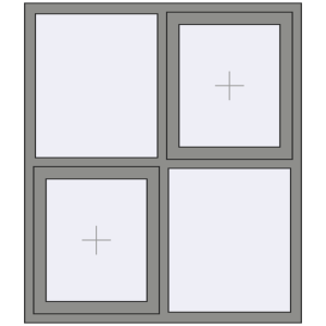 Купити Вікна 1300x1500 мм Altest Pony 375 RAL 9007 Grey aluminium з двох сторін