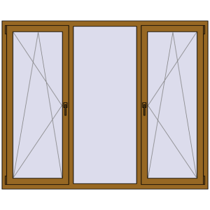 Купити Вікна 1900x1550 мм REHAU Euro 70 LIGHT_OAK з двох сторін