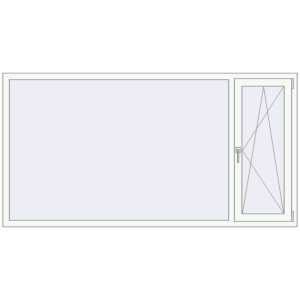 Металопластикове вікно 2260x1180 мм Двостулкове (комплектація: Базова). Вид зсередини Купити Вікна 2260x1180 мм REHAU Euro 60