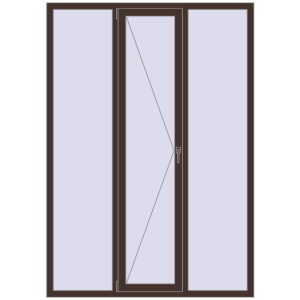 Купити Вікна 1550x2200 мм Altest Pony 375 RAL 8017 Chocolate brown з двох сторін