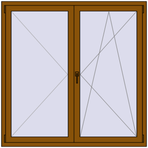 Купити Вікна 1500x1500 мм REHAU SYNEGO MD GOLDEN OAK з двох сторін