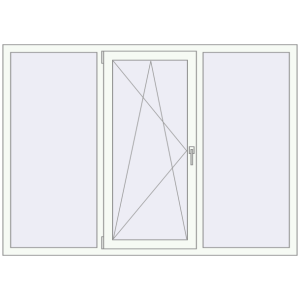 Металопластикове вікно 1900x1360 мм Тристулкове (комплектація: За замовчуванням). Вид зсередини Купити Вікна 1900x1360 мм REHAU Euro 70 Білий (RAL 9016) з двох сторін