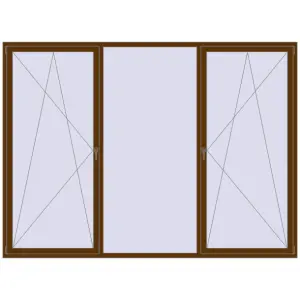 Купити Вікна 3000x2200 мм REHAU Euro 70 WALNUT з двох сторін