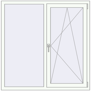 Купити Вікна 1280x1340 мм REHAU Euro 60 Білий (RAL 9016) з двох сторін