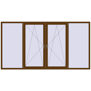 Купити Вікна 3000x1600 мм REHAU Euro 70 WALNUT з двох сторін