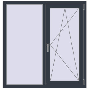 Купити Вікна 1150x1200 мм REHAU Euro 60 ANTHRACITE_GREY_STRUKTURAL з двох сторін