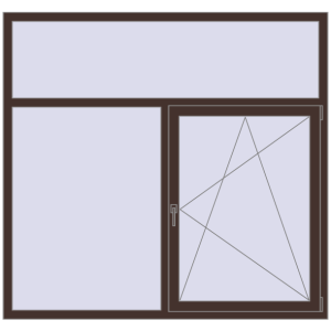 Алюмінієве вікно 1800x1700 мм Двостулкове з фрамугою (комплектація: Оптимальна). Вид зсередини Купити Вікна 1800x1700 мм Altest Pony 375 RAL 8017 Chocolate brown з двох сторін