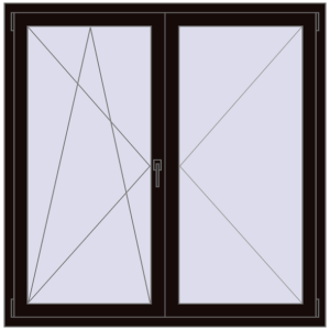 Купити Вікна 1400x1410 мм REHAU Euro 70 BLACK_BROWN з двох сторін