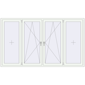 Купити Вікна 2500x1450 мм REHAU Euro 60 Білий (RAL 9016) з двох сторін