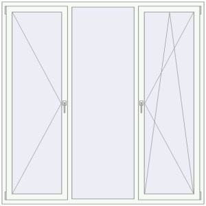 Купити Вікна 2000x2000 мм REHAU Euro 70 Білий (RAL 9016) з двох сторін