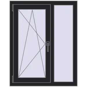 Купити Вікна 800x1010 мм REHAU Euro 60 BLACK_ULTI-MATT з двох сторін