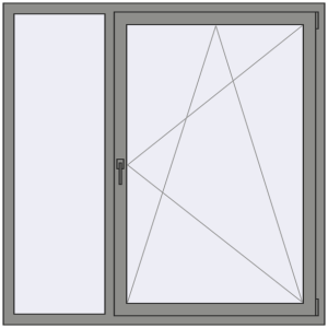 Купити Вікна 1500x1500 мм Altest Pony 375 RAL 9007 Grey aluminium з двох сторін