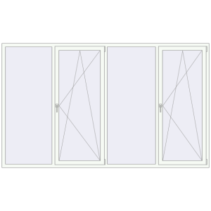 Купити Вікна 3000x1800 мм REHAU Euro 70 Білий (RAL 9016) з двох сторін