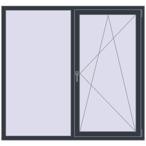 Купити Вікна 1630x1530 мм REHAU Brillant-Design ANTHRACITE_GREY_STRUKTURAL з двох сторін