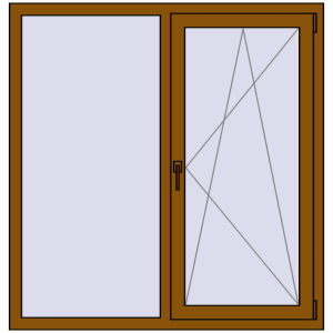 Купити Вікна 1300x1350 мм REHAU Euro 70 GOLDEN OAK з двох сторін