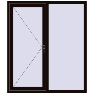 Купити Вікна 1300x1500 мм REHAU Euro 70 BLACK_BROWN з двох сторін