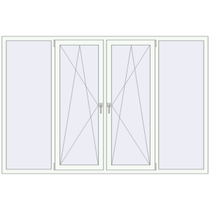 Купити Вікна 2400x1600 мм REHAU SYNEGO MD Білий (RAL 9016) з двох сторін