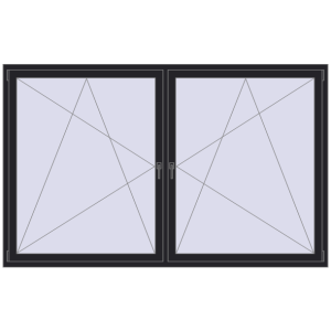 Купити Вікна 2400x1500 мм REHAU Brillant-Design BLACK_ULTI-MATT з двох сторін