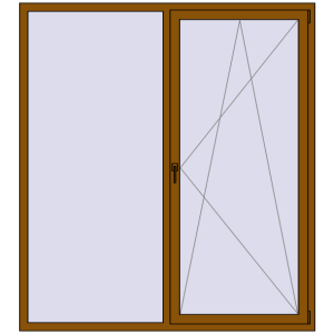 Купити Вікна 1800x2000 мм REHAU SYNEGO MD GOLDEN OAK з двох сторін