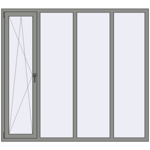 Купити Вікна 2000x1800 мм Altest Pony 375 RAL 9007 Grey aluminium з двох сторін