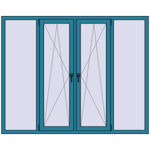 Купити Вікна 2000x1600 мм REHAU Euro 70 BRILLIANT_BLUE з двох сторін