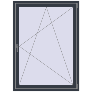 Купити Вікна 1086x1547 мм REHAU Euro 60 ANTHRACITE_GREY_STRUKTURAL з двох сторін