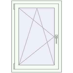 Металопластикове вікно 720x960 мм Одностулкове (комплектація: Базова). Вид зсередини Купити Вікна 720x960 мм REHAU Euro 60