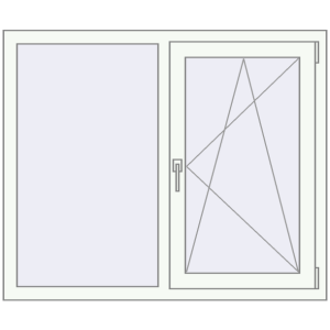 Металопластикове вікно 1200x1000 мм Двостулкове (комплектація: За замовчуванням). Вид зсередини Купити Вікна 1200x1000 мм REHAU Euro 60 Білий (RAL 9016) з двох сторін