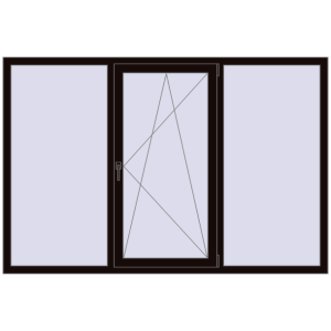 Купити Вікна 2100x1400 мм REHAU Euro 70 BLACK_BROWN з двох сторін