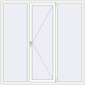 Алюмінієве вікно 1800x1800 мм Тристулкове (комплектація: За замовчуванням). Вид зсередини Купити Вікна 1800x1800 мм Altest Pony 375 RAL 9016 Traffic white з двох сторін