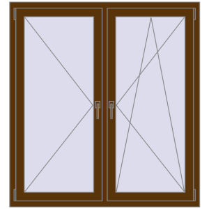 Купити Вікна 1300x1400 мм REHAU SYNEGO MD WALNUT з двох сторін