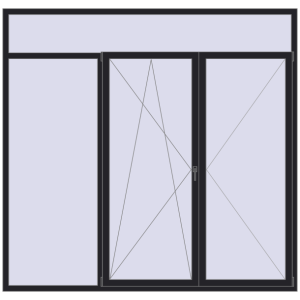 Купити Вікна 2500x2400 мм REHAU Euro 70 BLACK_ULTI-MATT з двох сторін